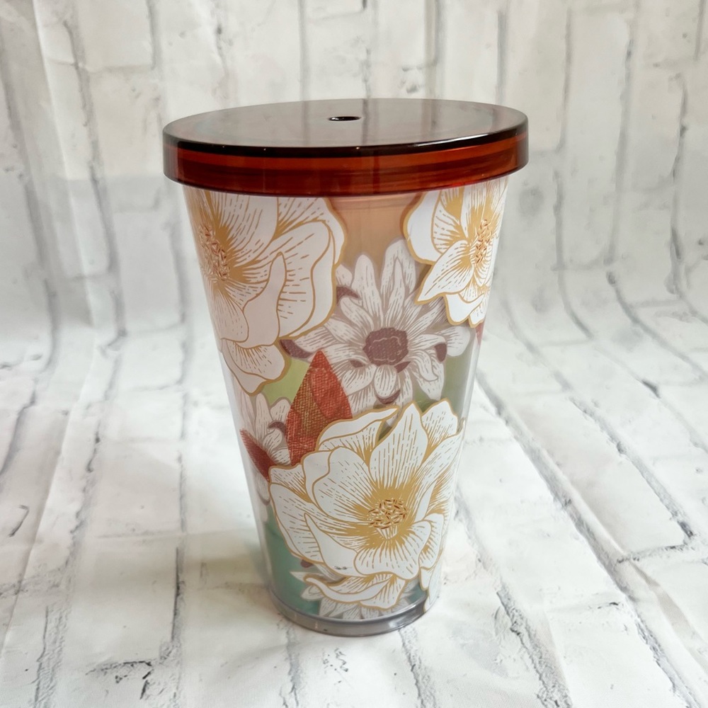 Starbucks RARE 2019 Cactus Bloom Acrylic Tumbler 16oz Floral Cold Cup No Straw